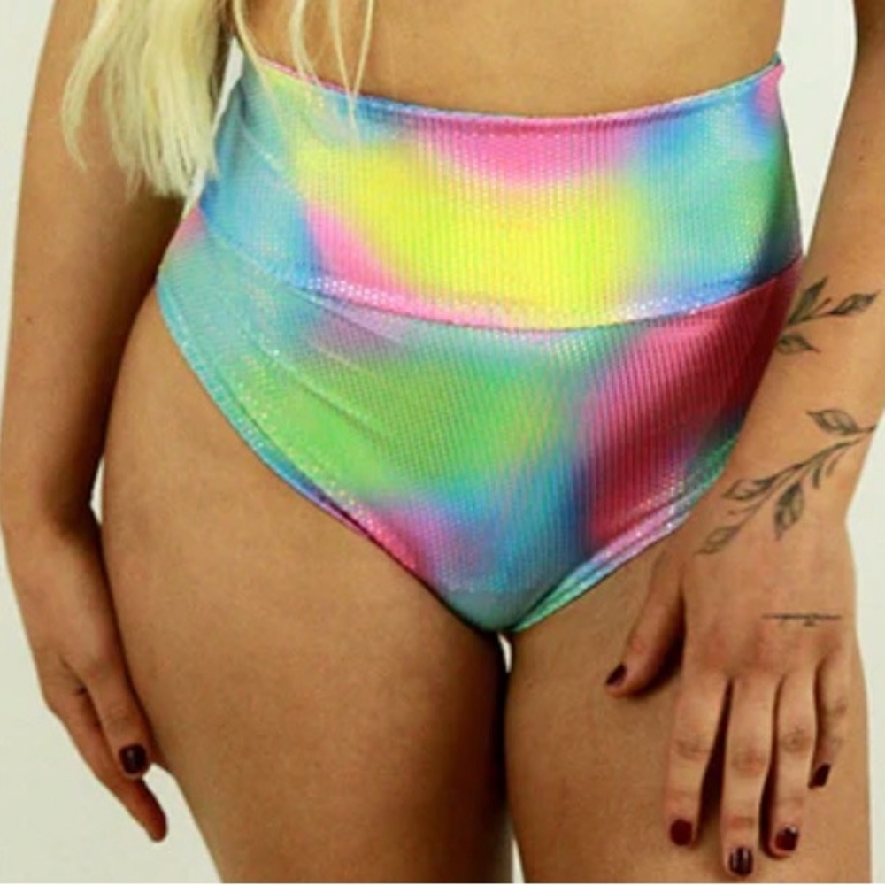 Colorful High-Waisted Athletic Shorts